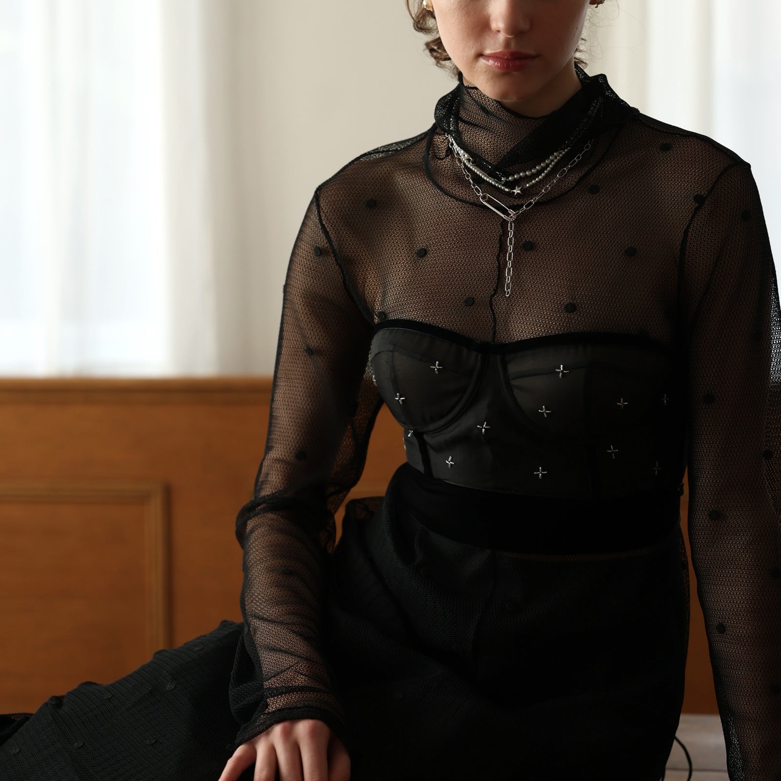 SILVER925 SAFETY PIN チェーンネックレス