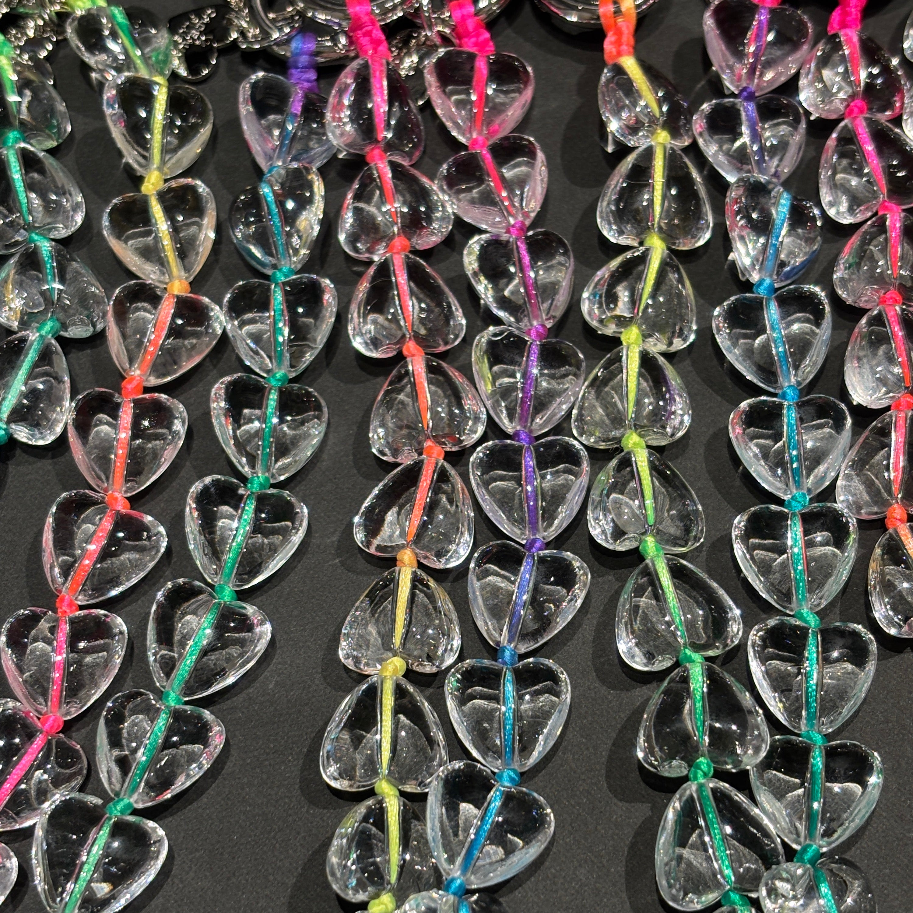 クリアハート スマホストラップ