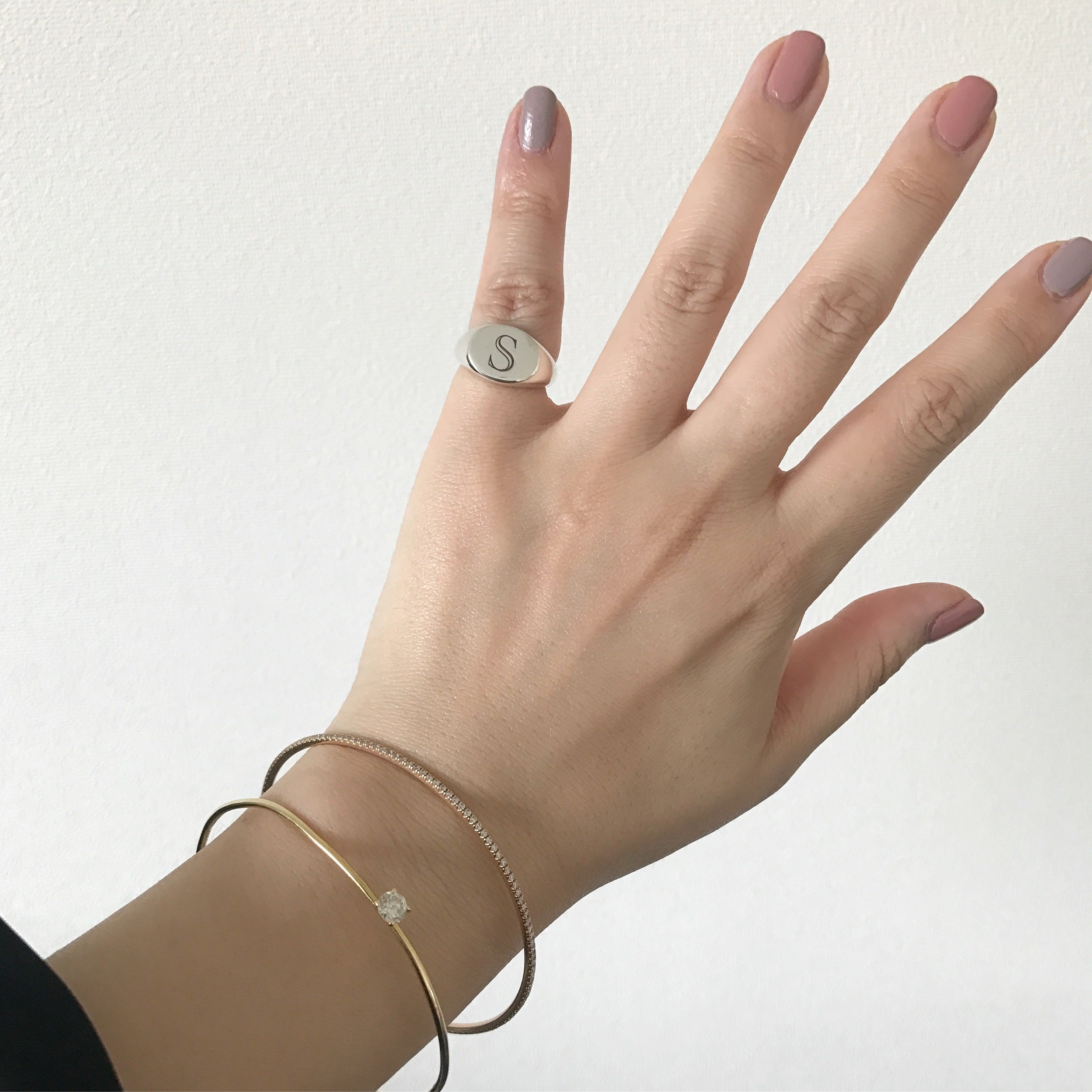 SILVER925 イニシャルシグネットリング