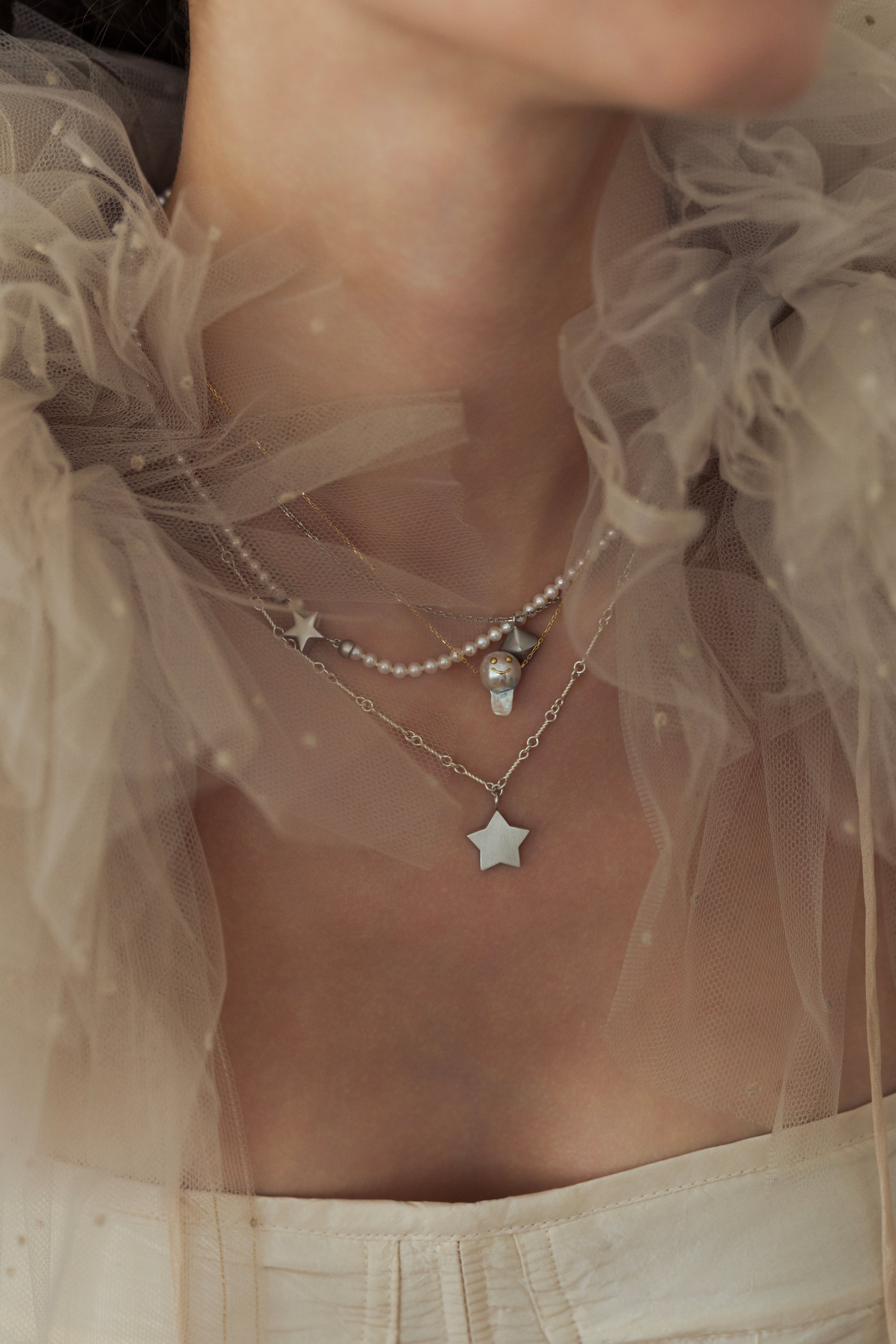 星クラスプパールネックレス