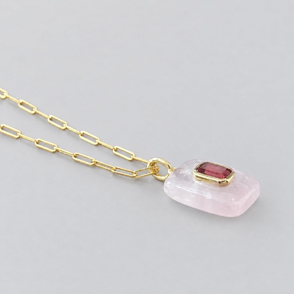 SILVER925 Inlay Necklace Rectangle(necklace294-SVG)