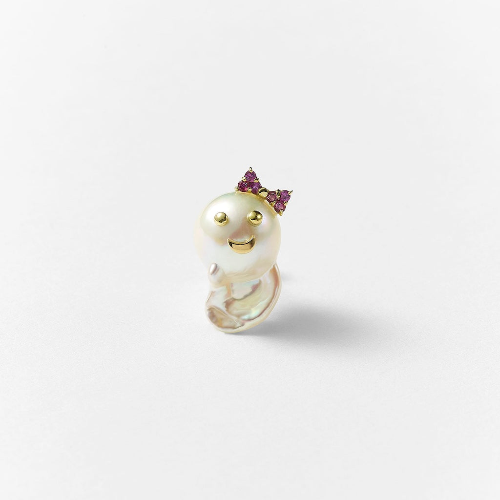 リボンミニオバケちゃん シングルピアス(pierce244-R)