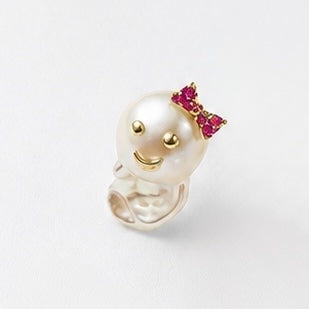 リボンミニオバケちゃん シングルピアス(pierce244-R)