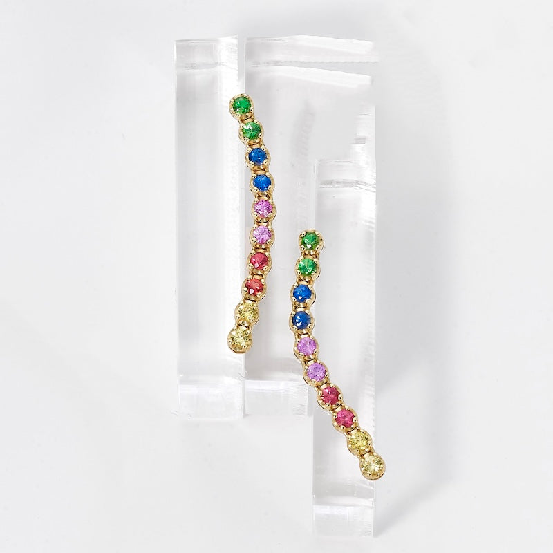 Rainbow line earrings(pierce251)