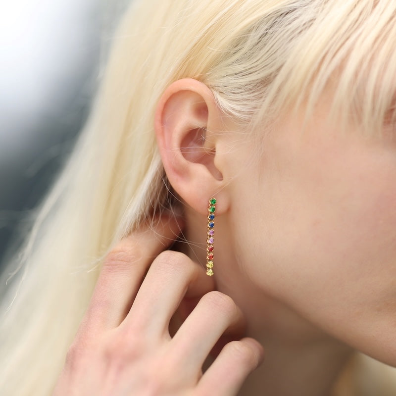 Rainbow line earrings(pierce251)