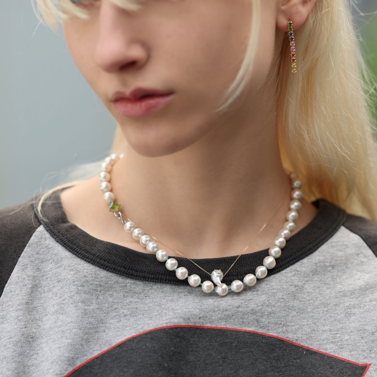 Rainbow line earrings(pierce251)
