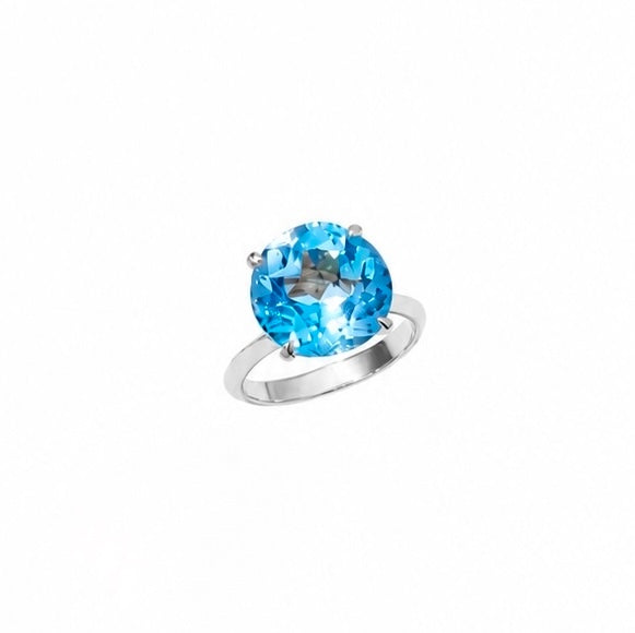 SILVER925 12mm Round Color Stone Ring