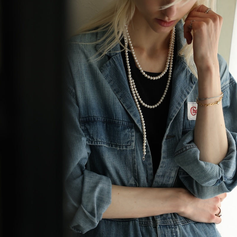 ロープパールネックレス（necklace281-5mm）