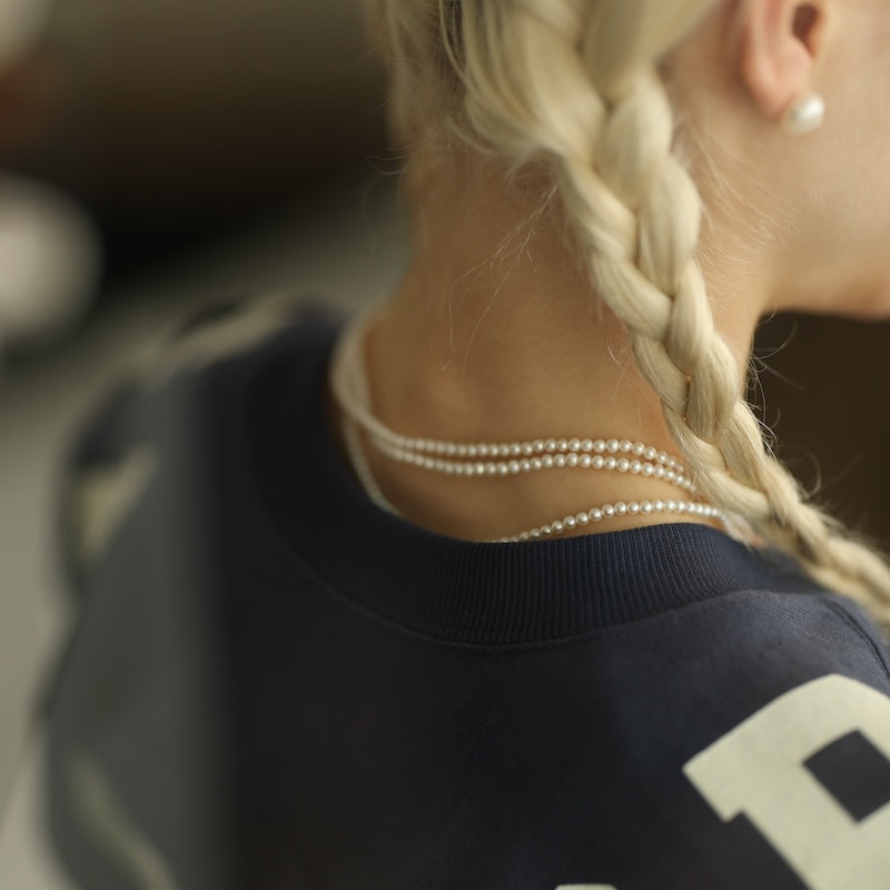 ロープパールネックレス（necklace281-3mm）