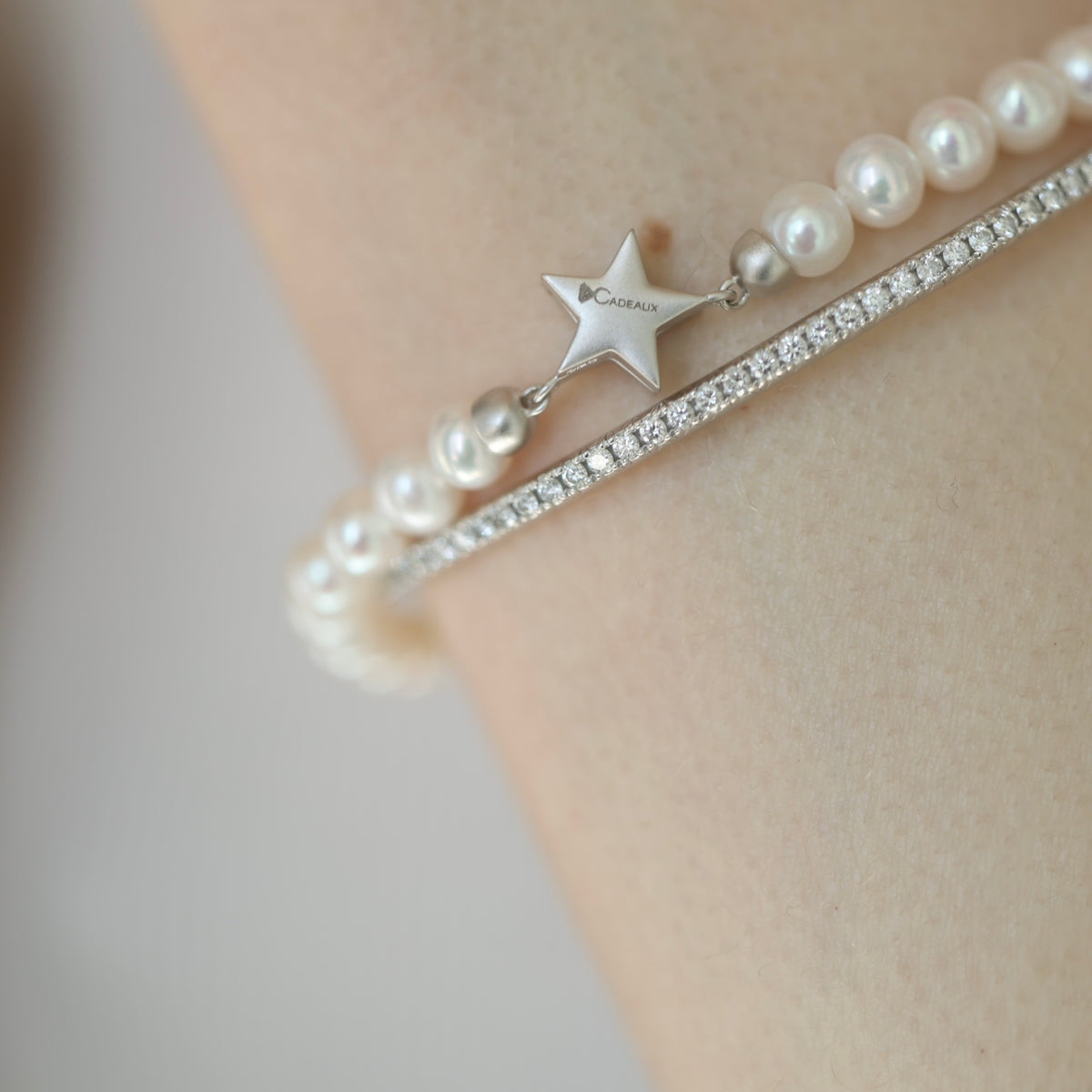 SILVER925 星クラスプパールブレスレット（bracelet171）