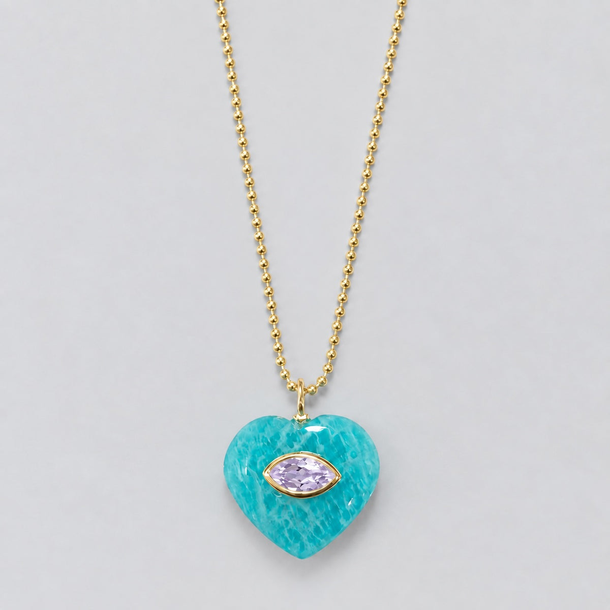 SILVER925 Inlay Necklace Heart（necklace293-SVG）