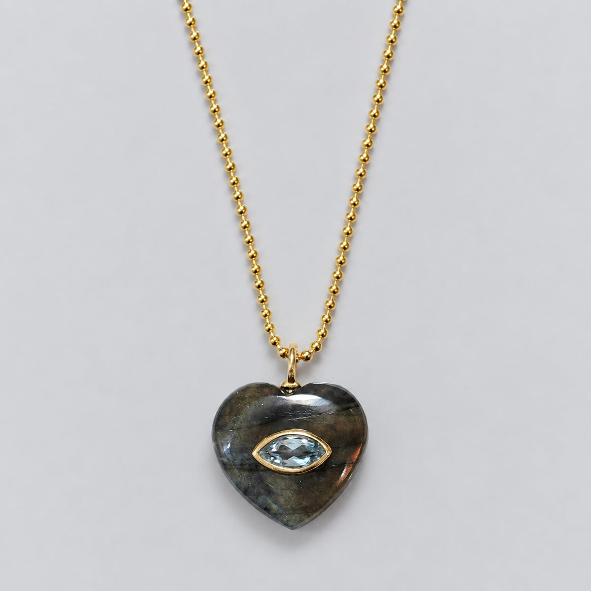 SILVER925 Inlay Necklace Heart（necklace293-SVG）