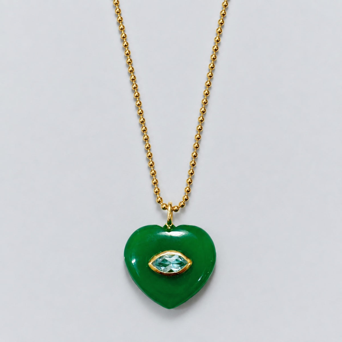 SILVER925 Inlay Necklace Heart（necklace293-SVG）