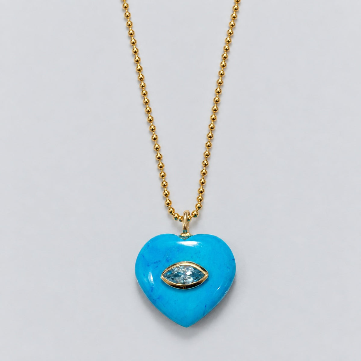 SILVER925 Inlay Necklace Heart（necklace293-SVG）