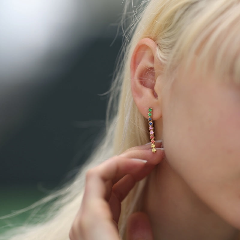 Rainbow line earrings（pierce251）