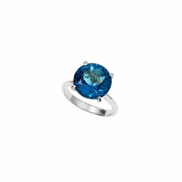 SILVER925 12mm Round Color Stone Ring